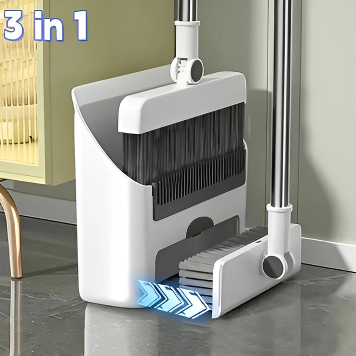 3in 1 Broom and Dustpan Set Floor Brush Long-handled Broom And Dustpan For Home Office School Dorm - Velvet Haven