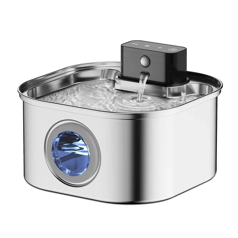 3L 5V Rechargable Automatic Stainless Steel Dogs Water Fountain 4000mAh Wireless Pet Drinker Battery Sensor Dispenser Cat Bowls - Velvet Haven