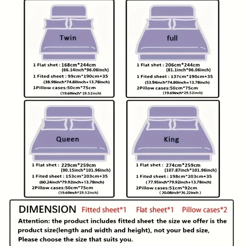 3pcs/ 4pcs Bamboo Cooling Bed Sheet Set -14"Deep Pocket, Shrink-Resistant, Fade-Resistant, Skin-Friendly Bedding Set With 1or2 Pillowcases, 1 Flat Sheet, 1 FittedSheet, Cozy Comfort - Velvet Haven