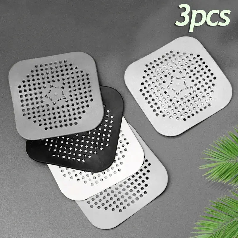 3PCS Drain Hair Catcher Filter Sink Anti-blocking Strainer Bathtub Shower Floor Silicone Stopper Cover Kitchen Bathroom Accessor - Velvet Haven