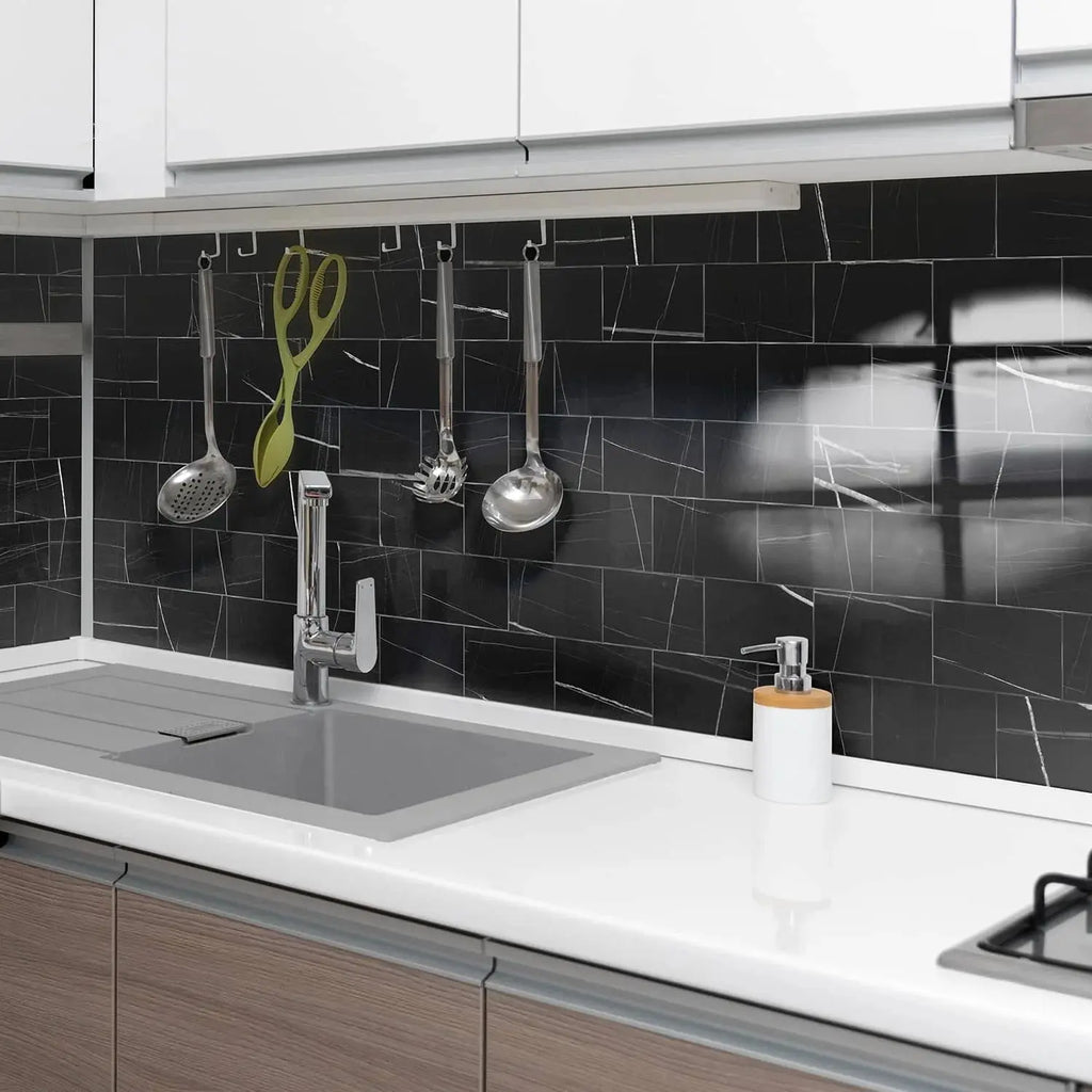 3x6 Inch 24/48/96 Marble Tile Stickers, Self-Adhesive Wall Stickers, Suitable for Kitchen and Bathroom Splash Proof Decoration - Velvet Haven