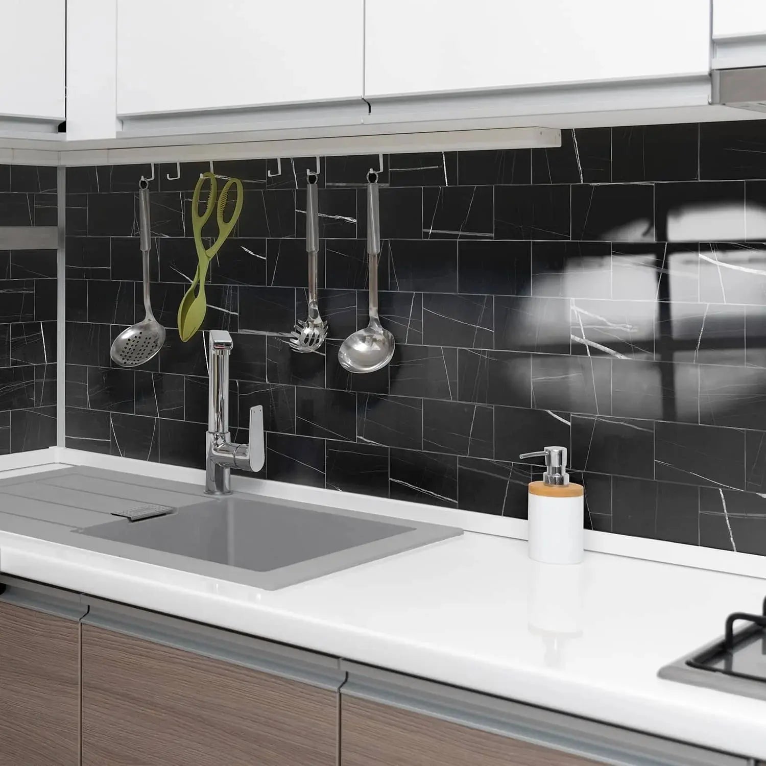 3x6 Inch 24/48/96 Marble Tile Stickers, Self-Adhesive Wall Stickers, Suitable for Kitchen and Bathroom Splash Proof Decoration - Velvet Haven
