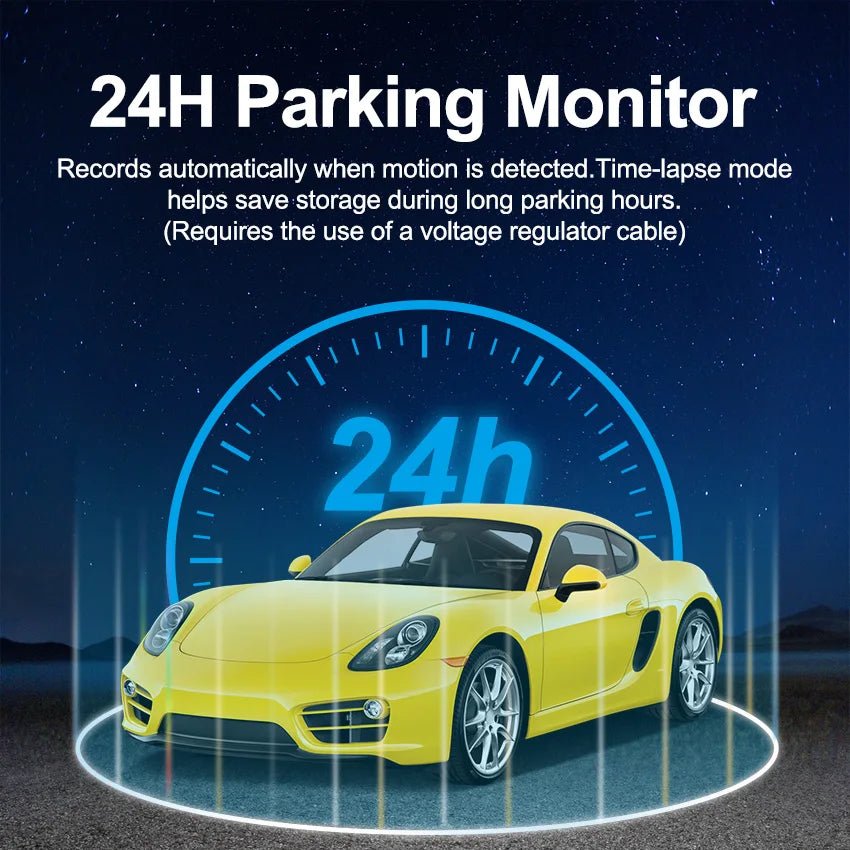 4-Channel Rearview Mirror Dash Camera 360° Recording Car DVR Interior WiFi App 1080P Night Vision 24H Parking Monitor - Velvet Haven