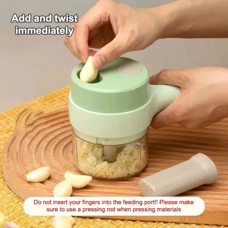4-in-1 Cordless Electric Vegetable Cutter & Food Chopper Set - Velvet Haven