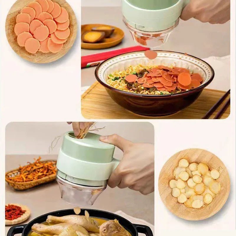 4-in-1 Cordless Electric Vegetable Cutter & Food Chopper Set - Velvet Haven