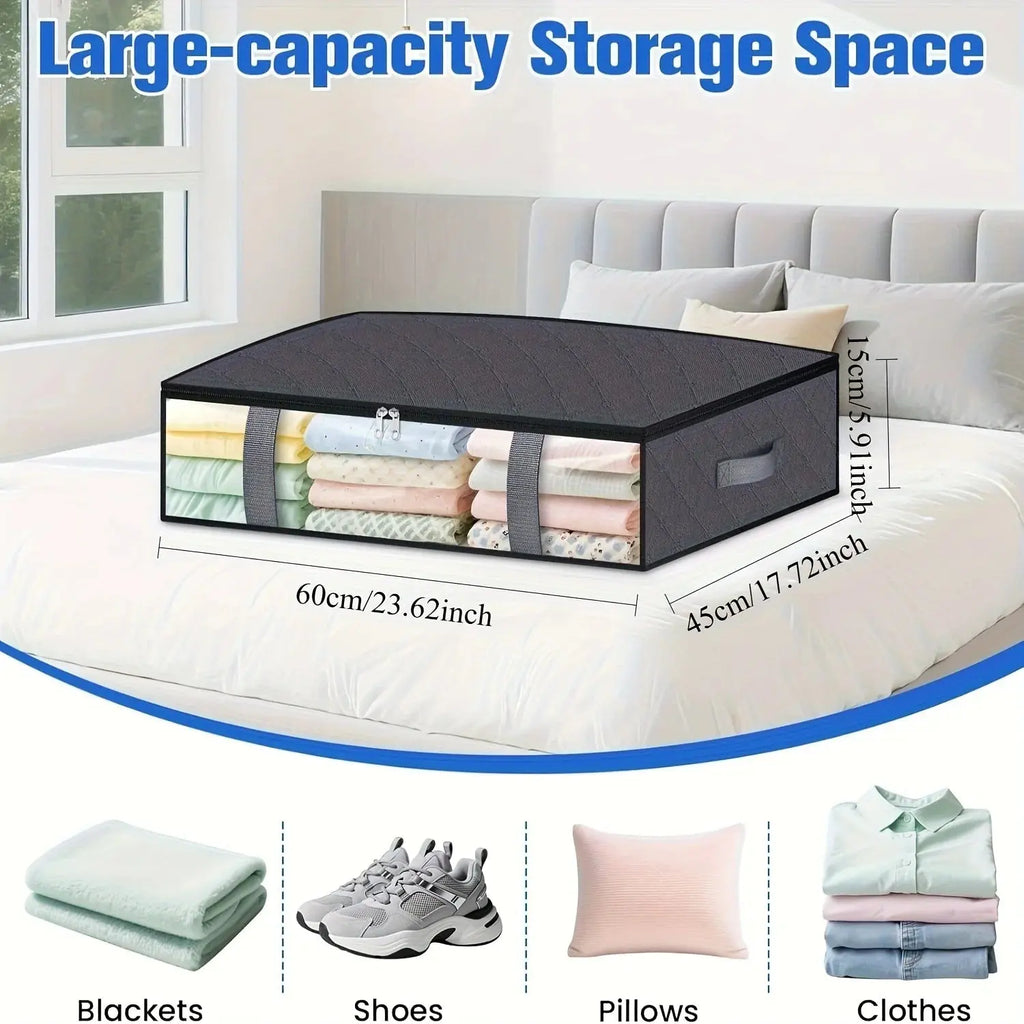 4 Pack Under Bed Storage Containers Blanket Storage Bag Shoe Storage and Organization Space-Saving Bedding Organizer for Bedroom - Velvet Haven