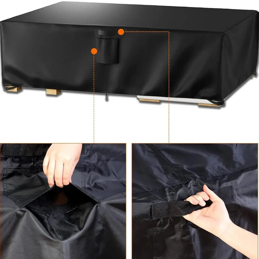 420D Rectangle Patio Furniture Cover Waterproof Outdoor Dining Table and Chair Cover Anti-UV Outside Sectional Sofa Set Covers - Velvet Haven