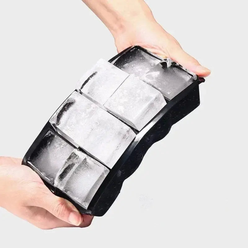 4/6/8/Grid Big Ice Tray Mold Box Large Food Grade Silicone Ice Cube Square Tray Mold Diy Bar Pub Wine Ice Blocks Maker Model - Velvet Haven