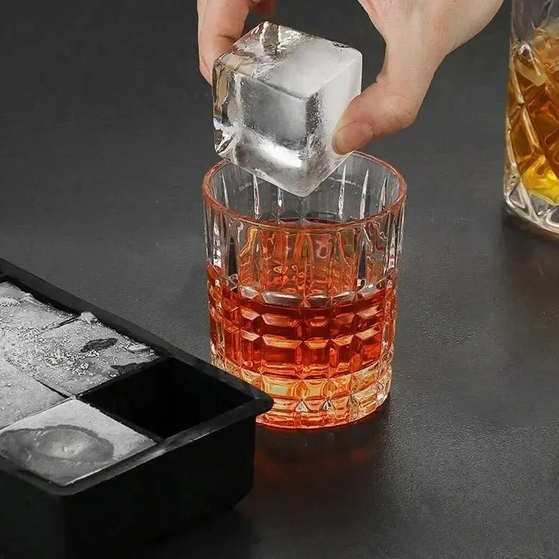 4/6/8/Grid Big Ice Tray Mold Box Large Food Grade Silicone Ice Cube Square Tray Mold Diy Bar Pub Wine Ice Blocks Maker Model - Velvet Haven