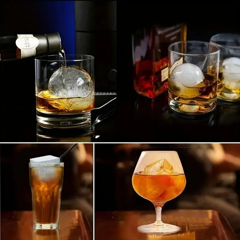 4/6/8Grid Ice Ball Maker Silicone Ice Cube Mold Tray DIY Freeze Ice Maker Kitchen Barware Tools Perfect for Freezer Cocktail - Velvet Haven