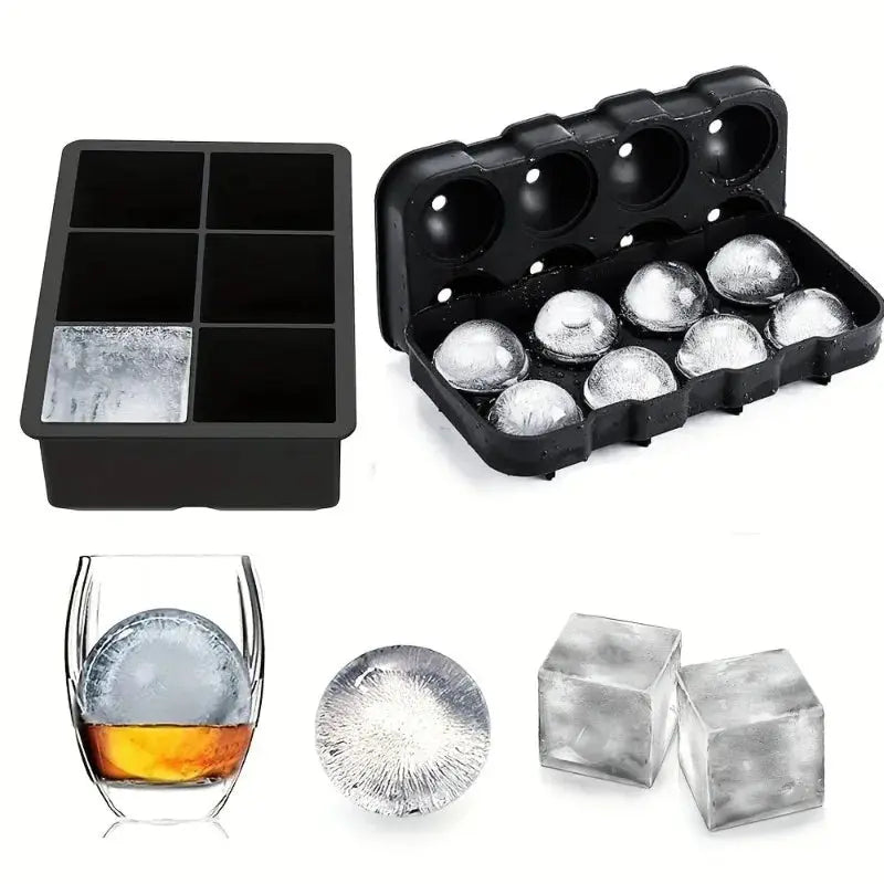 4/6/8Grid Ice Ball Maker Silicone Ice Cube Mold Tray DIY Freeze Ice Maker Kitchen Barware Tools Perfect for Freezer Cocktail - Velvet Haven