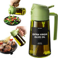 2-in-1 Olive Oil Sprayer & Glass Dispenser Bottle 470ml - Velvet Haven
