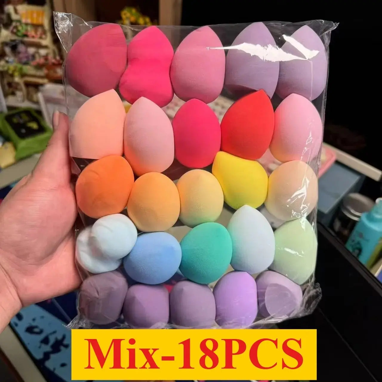 4/7/18piece makeup sponge set suitable for liquid BB cream powder application makeup egg dry wet dual-use powder puff girl - Velvet Haven
