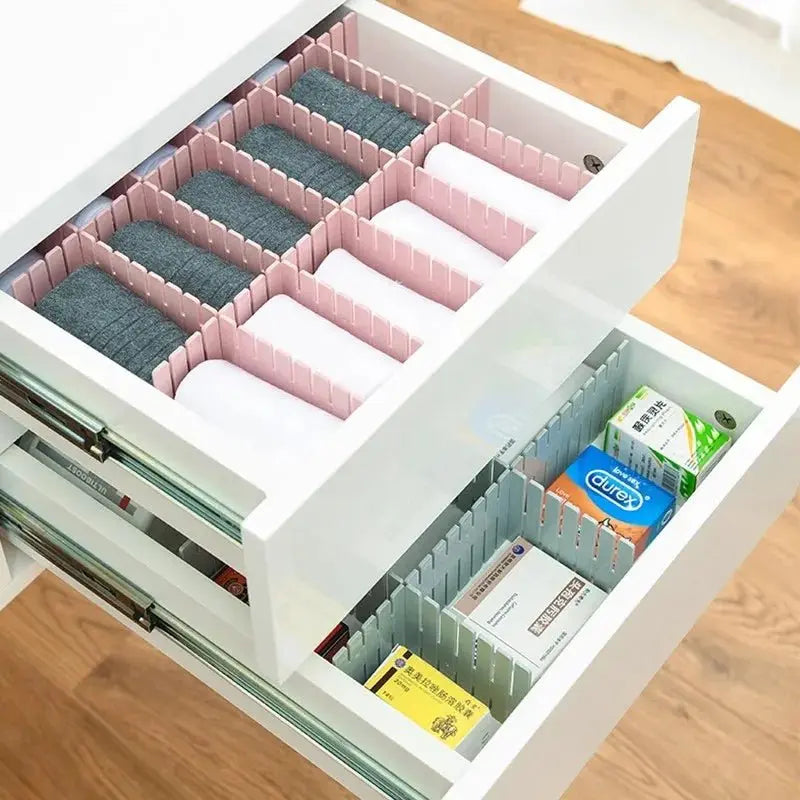 4/8 Pieces Adjustable Drawer Divider Partition Durable Storage Cosmetic Socks Underwear Drawer Clothes Organizer Cabinets - Velvet Haven