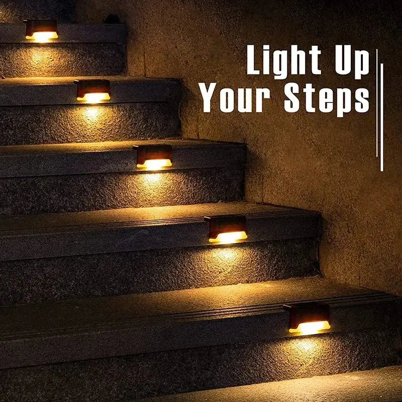 4/8/12Pcs Solar Deck Lights Outdoor Waterproof LED Fence Lights Step Garden Decorate Lamp for Patio Stairs Railing Pathway - Velvet Haven
