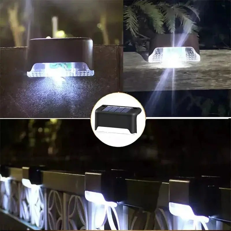 4/8/12Pcs Solar Deck Lights Outdoor Waterproof LED Fence Lights Step Garden Decorate Lamp for Patio Stairs Railing Pathway - Velvet Haven