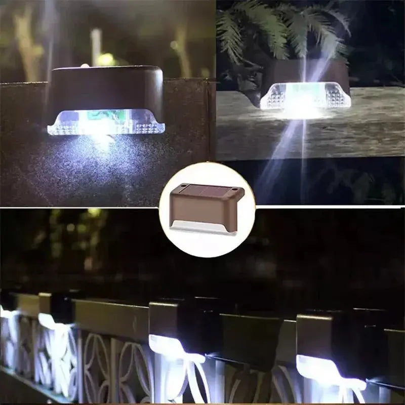 4/8/12Pcs Solar Deck Lights Outdoor Waterproof LED Fence Lights Step Garden Decorate Lamp for Patio Stairs Railing Pathway - Velvet Haven