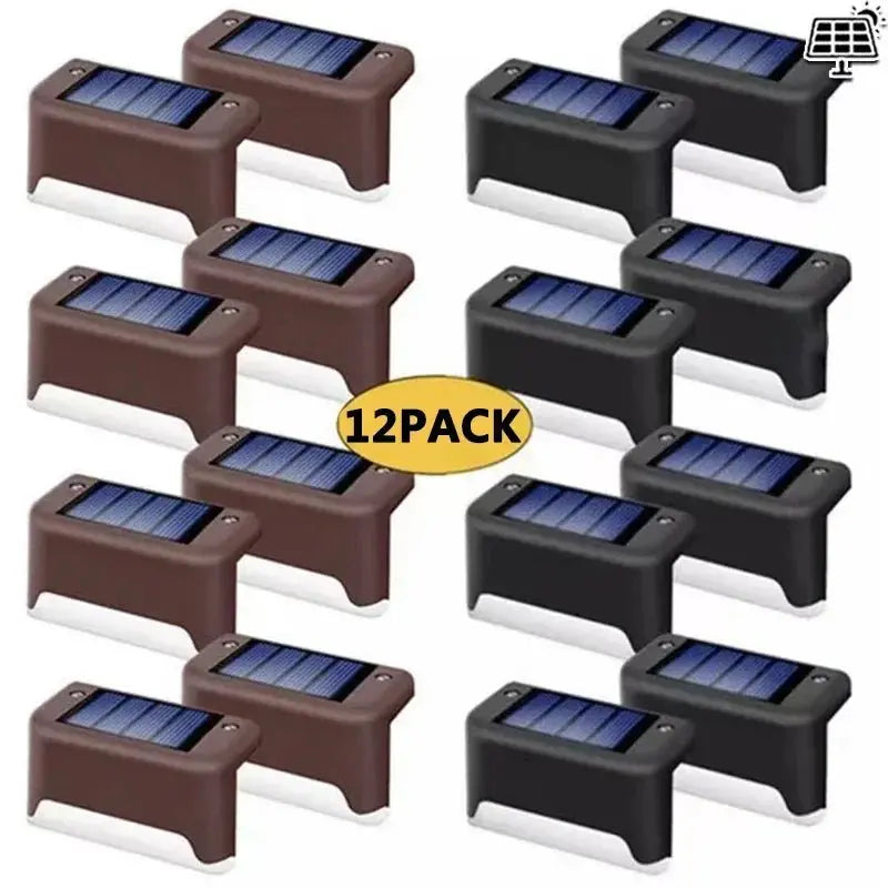 4/8/12Pcs Solar Deck Lights Outdoor Waterproof LED Fence Lights Step Garden Decorate Lamp for Patio Stairs Railing Pathway - Velvet Haven