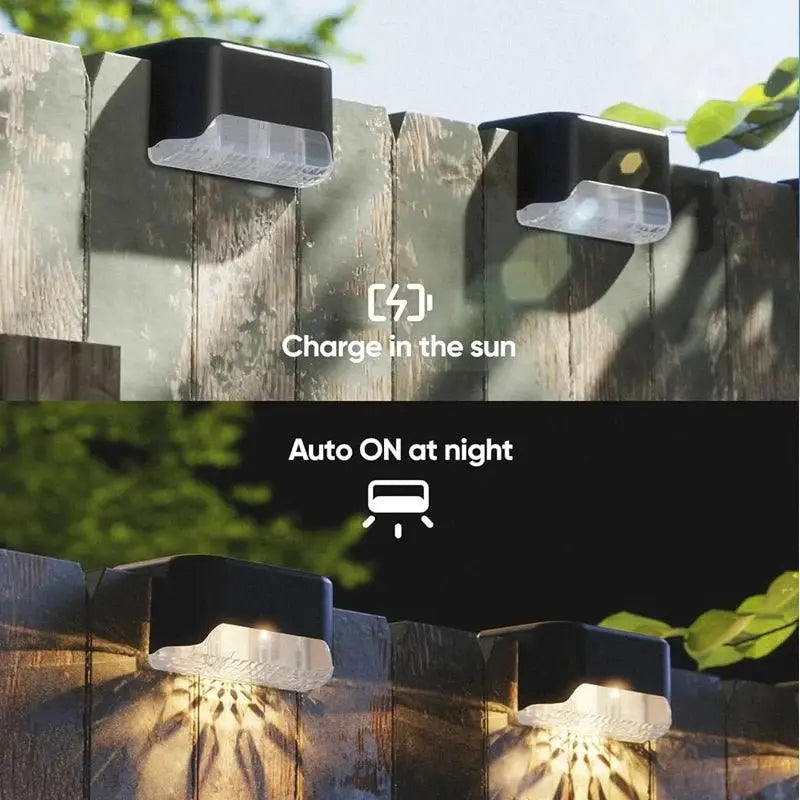 4/8/12Pcs Solar Deck Lights Outdoor Waterproof LED Fence Lights Step Garden Decorate Lamp for Patio Stairs Railing Pathway - Velvet Haven