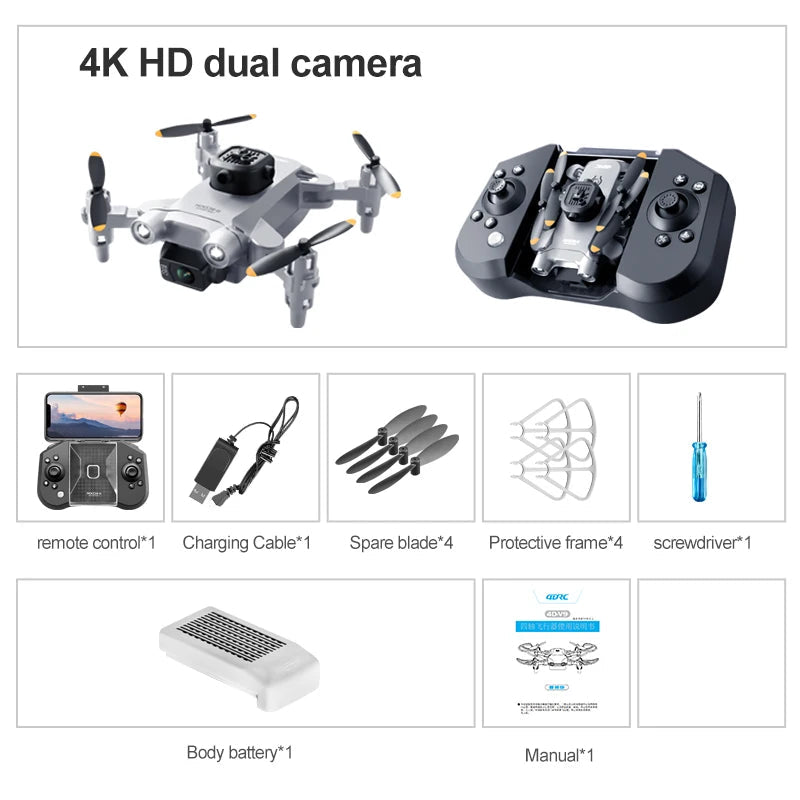 4DRC V30 Foldable Mini Drone with Optional HD Camera and WiFi FPV - Velvet Haven