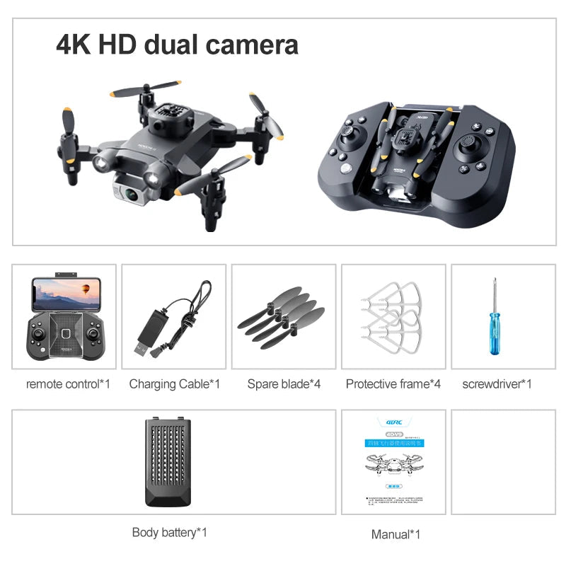 4DRC V30 Foldable Mini Drone with Optional HD Camera and WiFi FPV - Velvet Haven