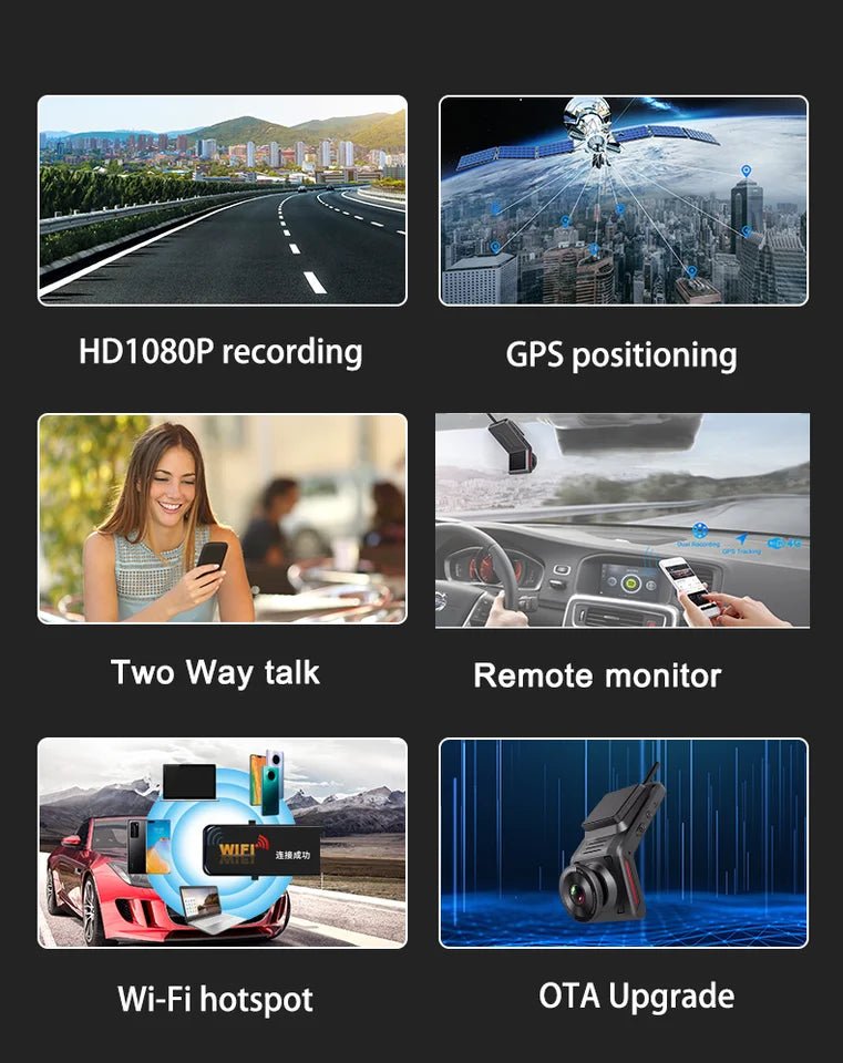 4G Hidden Dash Cam GPS Tracking Support Live Remote Monitoring With Two Camera Video Recording FHD 1080P WiFi Hotspot - Velvet Haven
