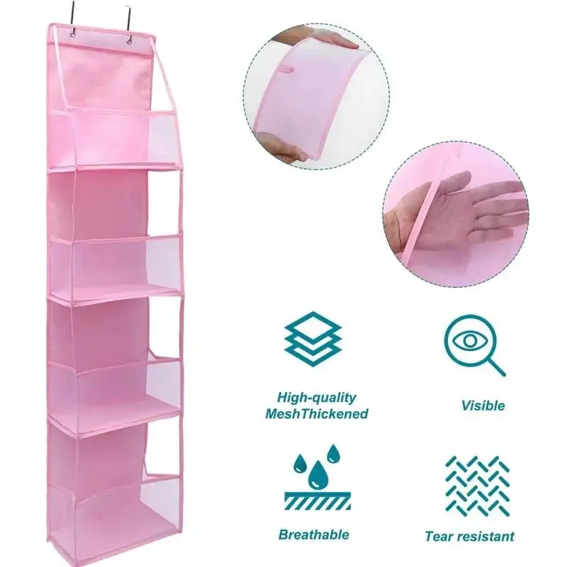 4Layer Storage Bag Foldable Hanging Organizers for Bathroom Behind Door Snacks Toys Clothes Storage Accessories Closet Organizer - Velvet Haven