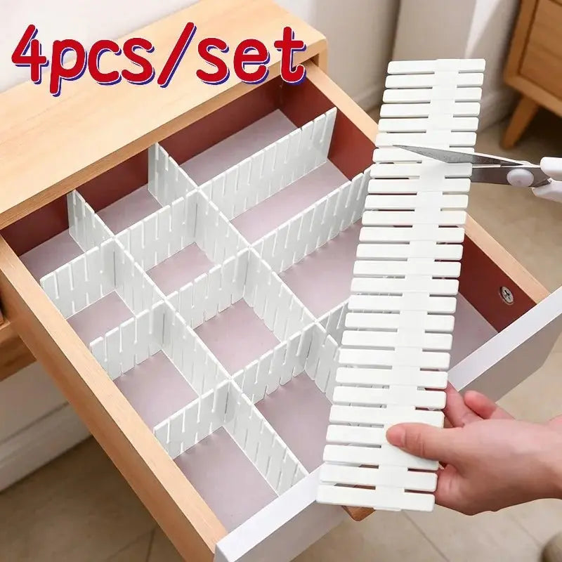 4pcs/set Adjustable Divider Adjustable Drawer Organizer Setting Underwear Socks Sundries Drawer Organizer Home Cabinet Organizer - Velvet Haven