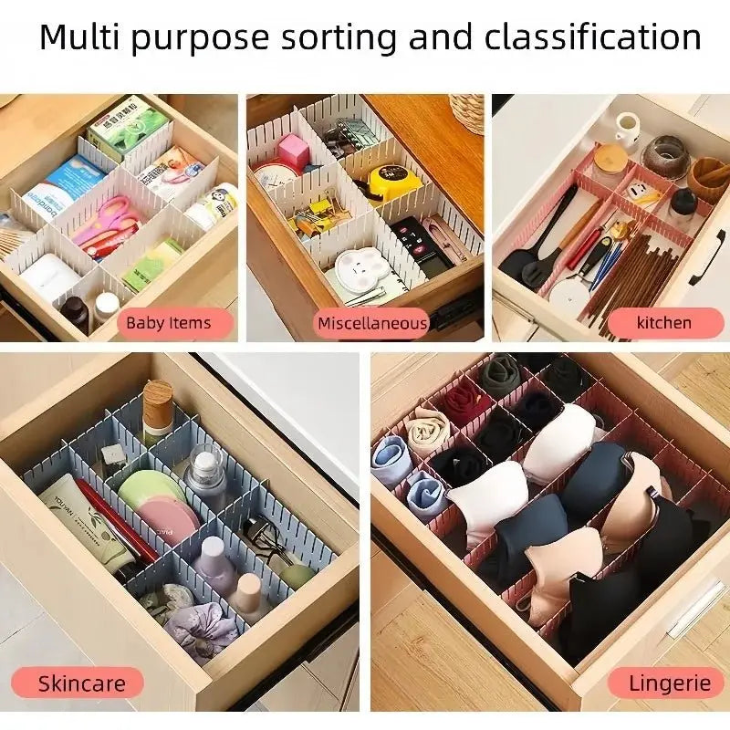4pcs/set Adjustable Divider Adjustable Drawer Organizer Setting Underwear Socks Sundries Drawer Organizer Home Cabinet Organizer - Velvet Haven