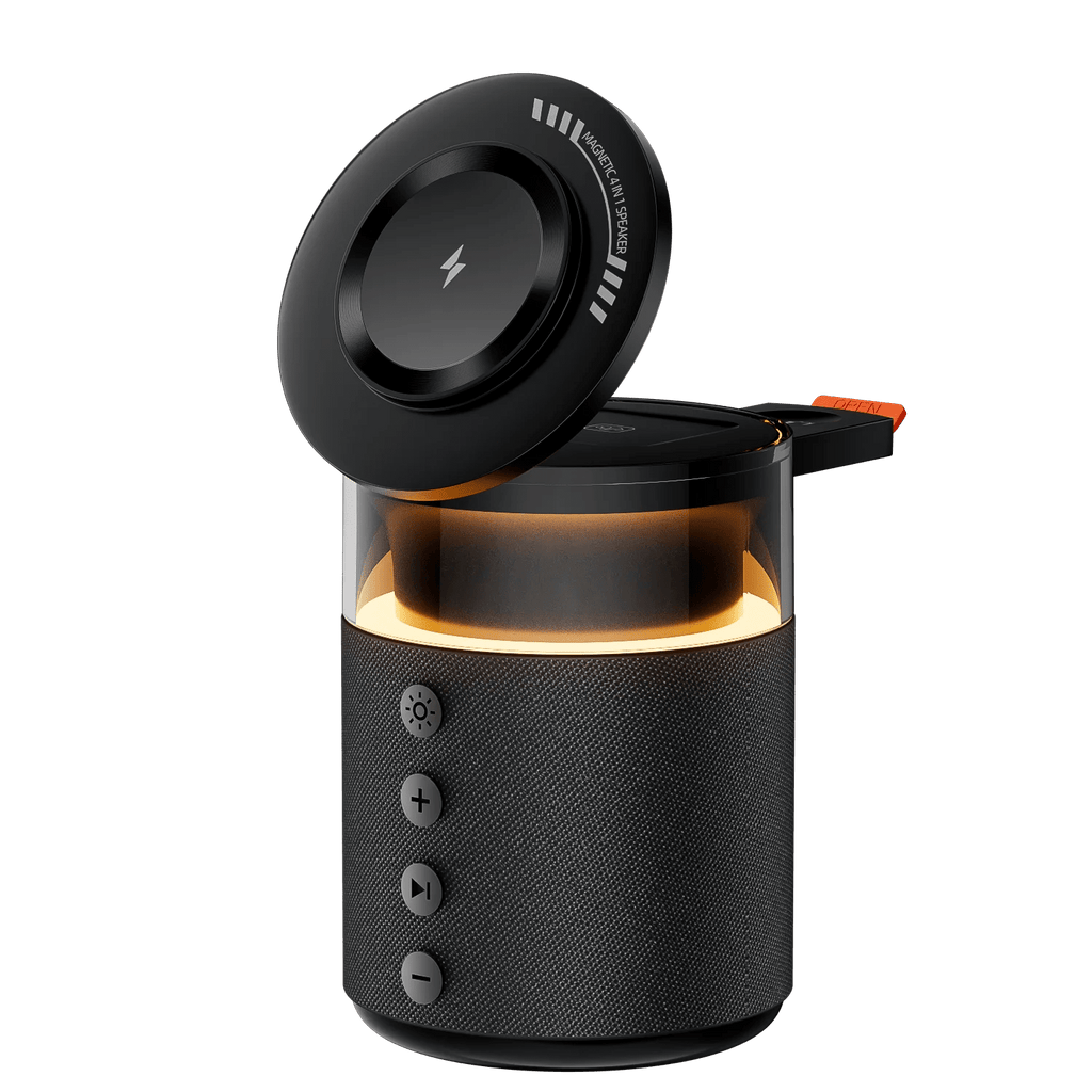 5-in-1 Magnetic Wireless Charging Station with Speaker & Night Light - Velvet Haven