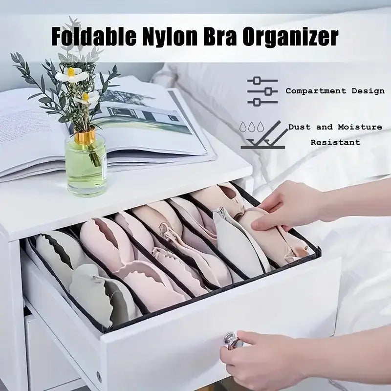 5-Pack Home Storage Boxes Foldable Plaid Underwear Combination Bags - Nylon Drawer Dividers for Socks, Panties and Underwear - Velvet Haven