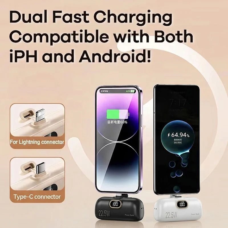 5000mAh Mini Power Bank 20W Fast Portable Charger - Velvet Haven