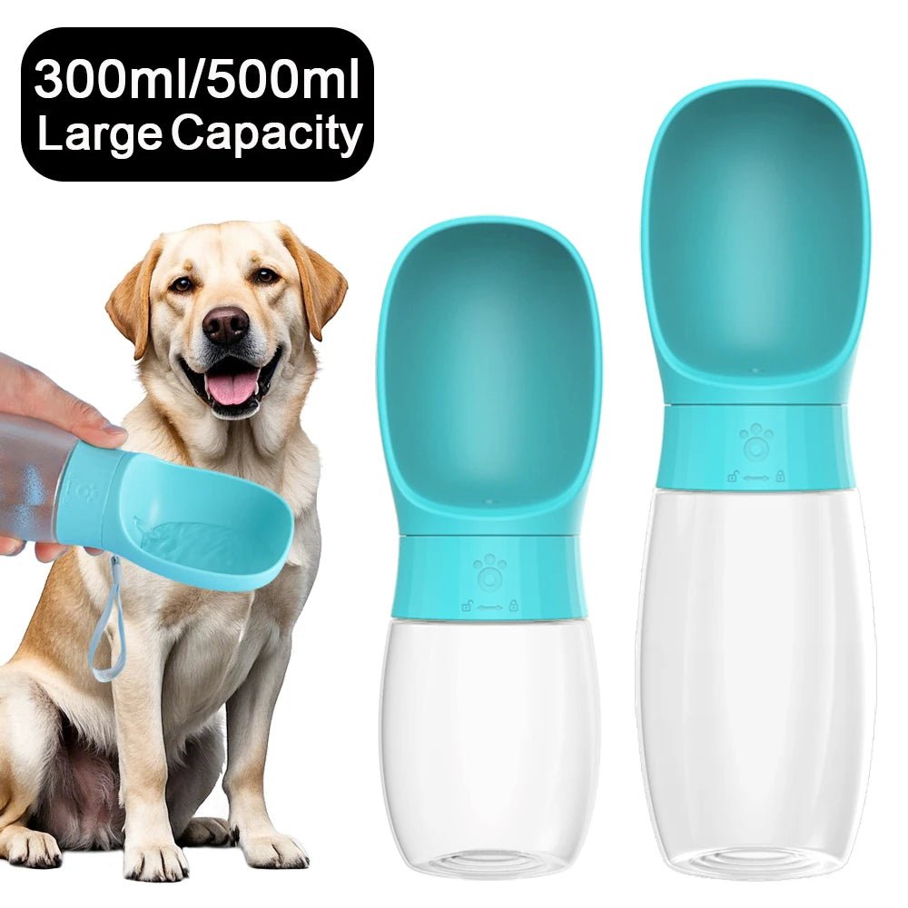 500ml Portable Dog Water Bottle with Drinking Bowl for Travel - Velvet Haven