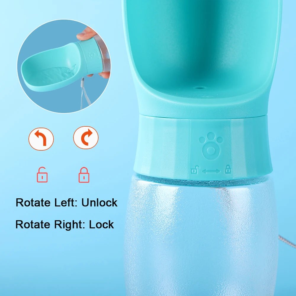 500ml Portable Dog Water Bottle with Drinking Bowl for Travel - Velvet Haven
