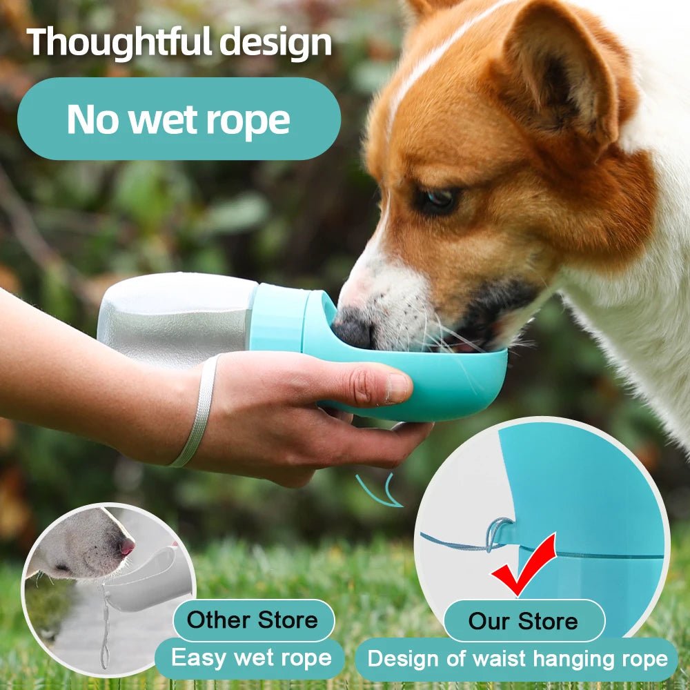 500ml Portable Dog Water Bottle with Drinking Bowl for Travel - Velvet Haven
