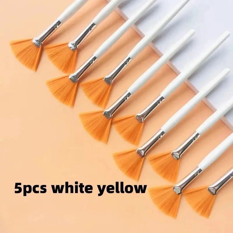 5/10pcs Fan Shape Foundation Makeup Brushes Multifunctional Facial Mask Brush Essential Oil Women Beauty Makeup Tools Brush - Velvet Haven