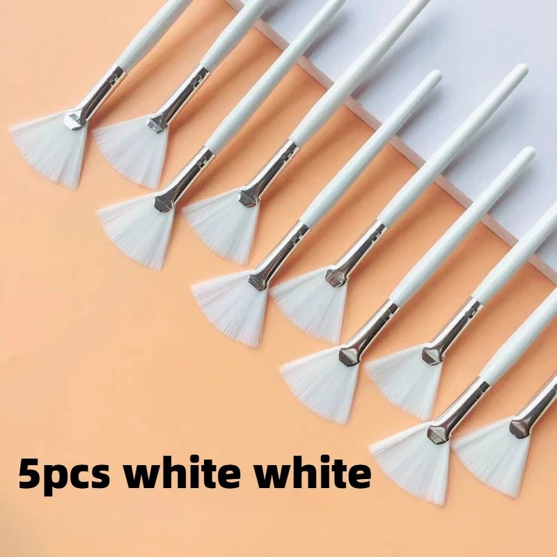 5/10pcs Fan Shape Foundation Makeup Brushes Multifunctional Facial Mask Brush Essential Oil Women Beauty Makeup Tools Brush - Velvet Haven