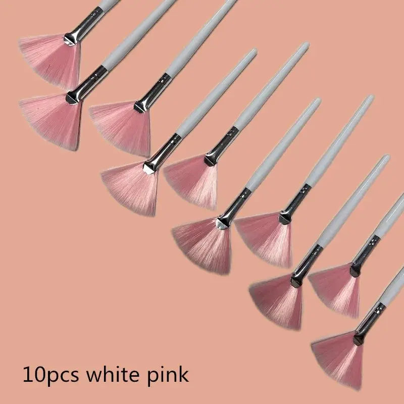 5/10pcs Fan Shape Foundation Makeup Brushes Multifunctional Facial Mask Brush Essential Oil Women Beauty Makeup Tools Brush - Velvet Haven