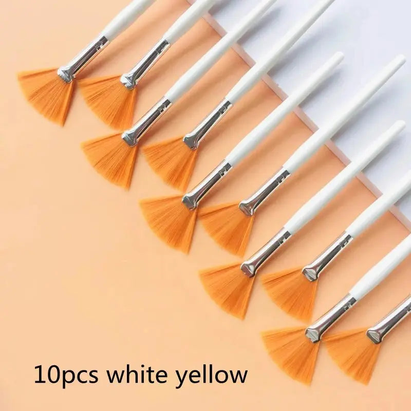 5/10pcs Fan Shape Foundation Makeup Brushes Multifunctional Facial Mask Brush Essential Oil Women Beauty Makeup Tools Brush - Velvet Haven