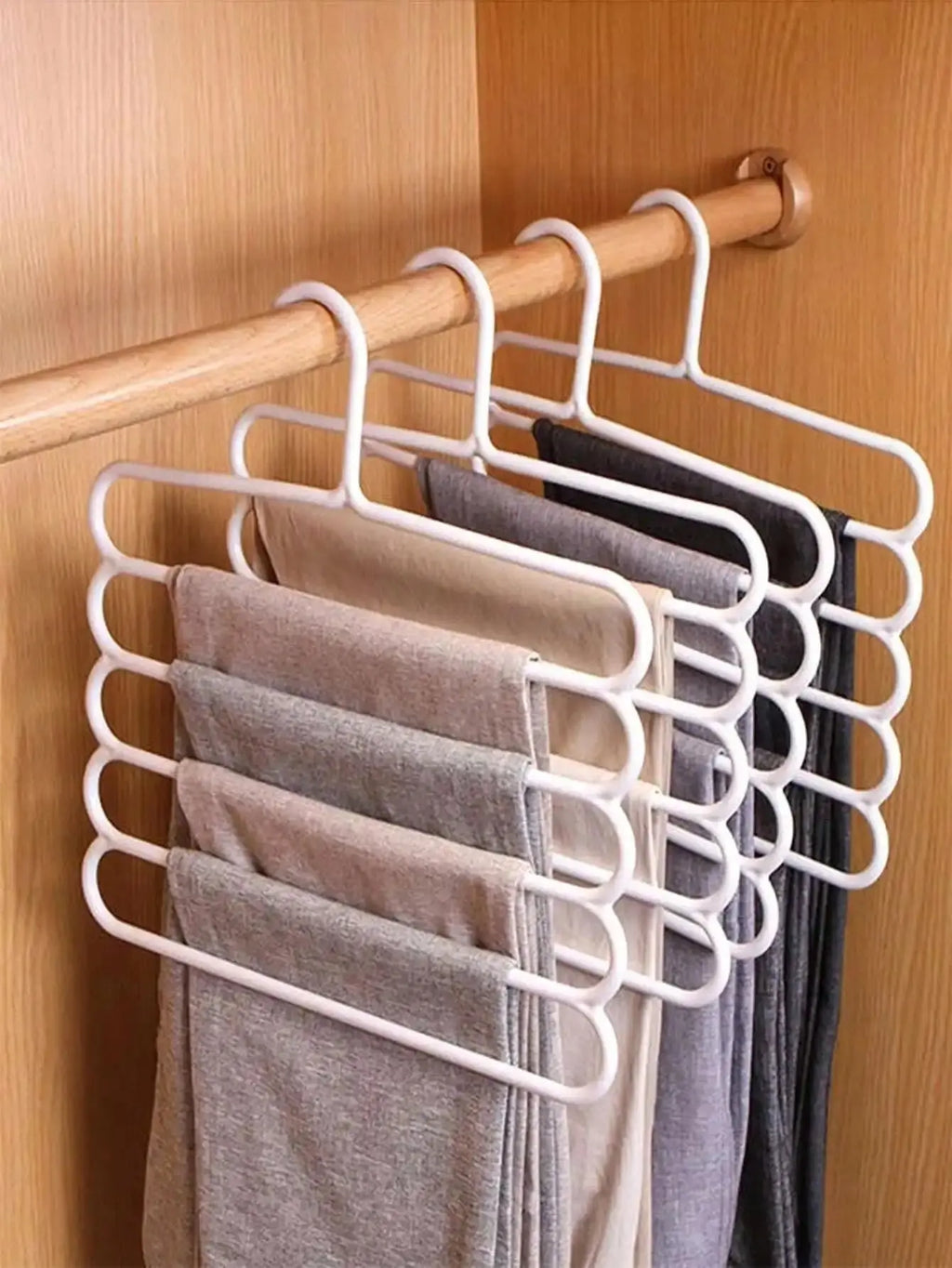 5/10pcs Home Use Space Saving Clothes Hanger,Multi-Function Closet Organizers And Storage,Non Slip Plastic Multi-Layer Clothing Rack,Suitable For Storing Pants Jeans Scarf Dorm Room Essentials For College Students - Velvet Haven