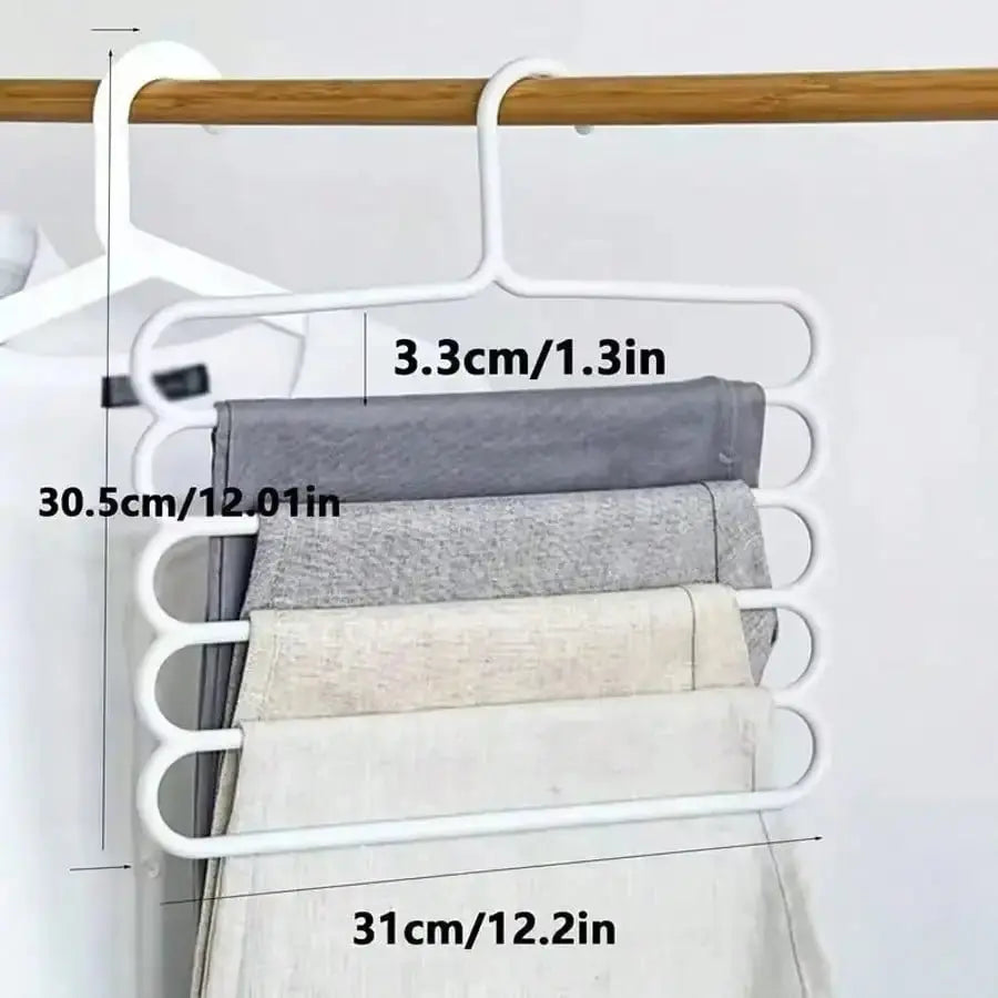 5/10pcs Home Use Space Saving Clothes Hanger,Multi-Function Closet Organizers And Storage,Non Slip Plastic Multi-Layer Clothing Rack,Suitable For Storing Pants Jeans Scarf Dorm Room Essentials For College Students - Velvet Haven