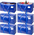6 Pack Extra Large Moving Bags Heavy Duty with Zippers & Carrying Handles, Durable Storage Bags Moving Boxes for Closet Organize - Velvet Haven