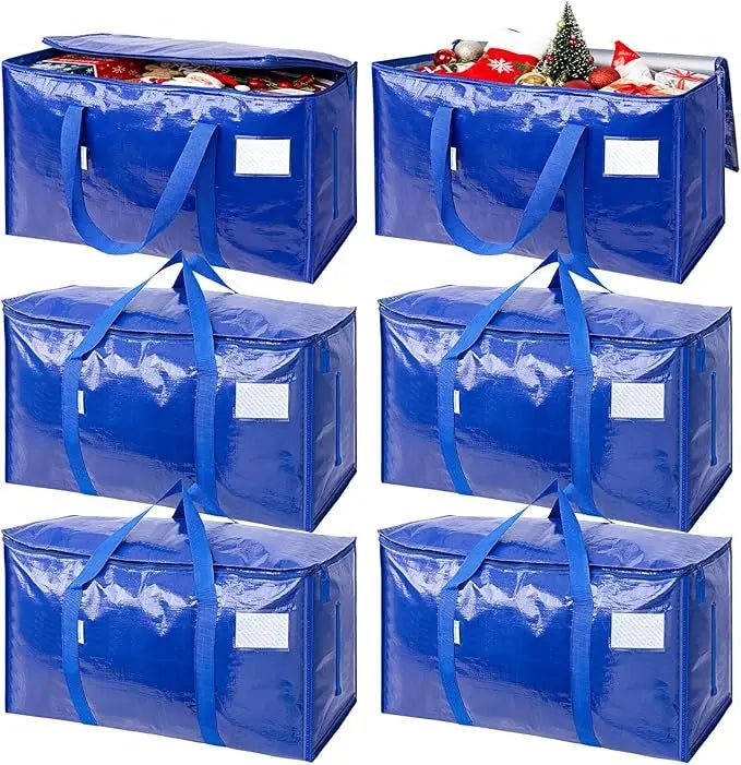 6 Pack Extra Large Moving Bags Heavy Duty with Zippers & Carrying Handles, Durable Storage Bags Moving Boxes for Closet Organize - Velvet Haven