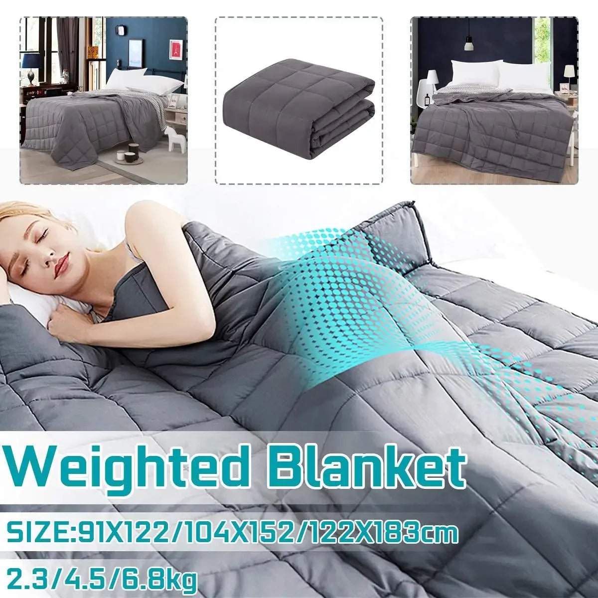 6 Size Weighted Blanket for Adult Blankets Decompression Sleep Aid Pressure Sleeping Blanket Heavy Blanket Throw Blanket Bed - Velvet Haven