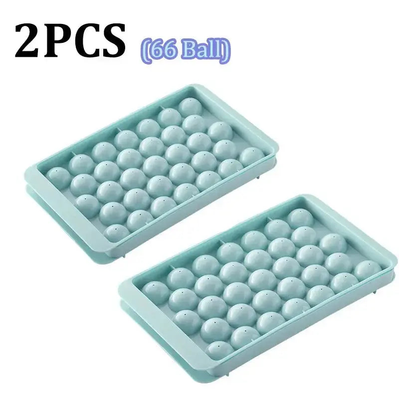 66/33 Ice Ball Mold - Whiskey Cocktail Round Ice Cube Maker with Lid, Perfect Hockey Ball Shape, BPA Free Mini Tray Kitchen Tool - Velvet Haven
