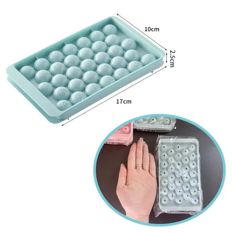 66/33 Ice Ball Mold - Whiskey Cocktail Round Ice Cube Maker with Lid, Perfect Hockey Ball Shape, BPA Free Mini Tray Kitchen Tool - Velvet Haven