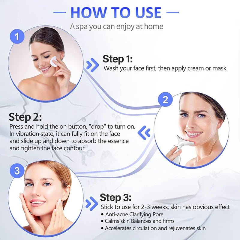 7 Color EMS Neck Beauty Device Face Lifting Massager Double Chin Remover Anti Wrinkle LED Photon Skin Tightening Facial Massager - Velvet Haven
