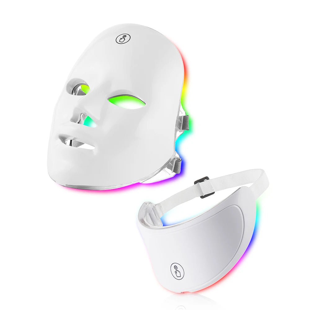 7 Colors Led Facial Mask With Neck Red Light Therapy Mask For Skin Tightening Lifting Anti-aging Bio-Light Beauty Whitening Home - Velvet Haven
