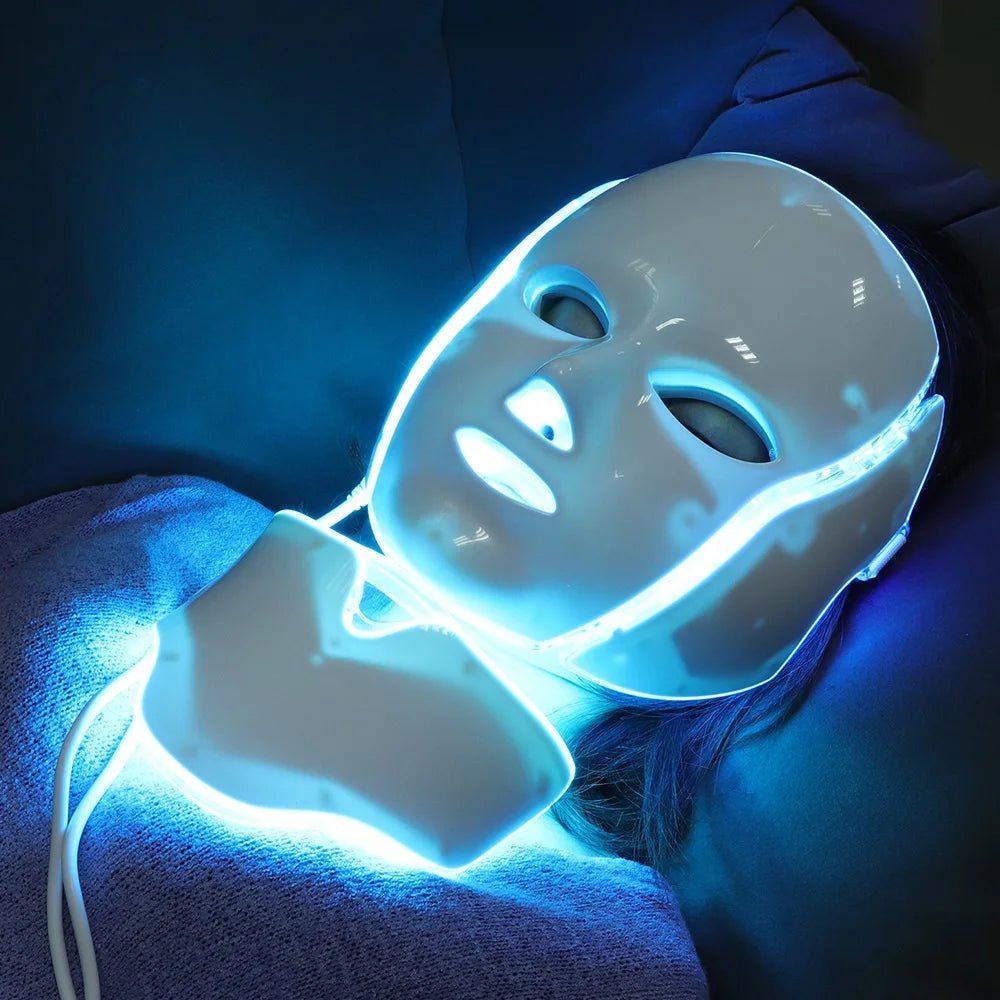 7 Colors Light LED Face Neck Beauty Mask Photon Red Light Facial Skin Care Anti Aging Rejuvenation Brighten Skin Care Tool - Velvet Haven