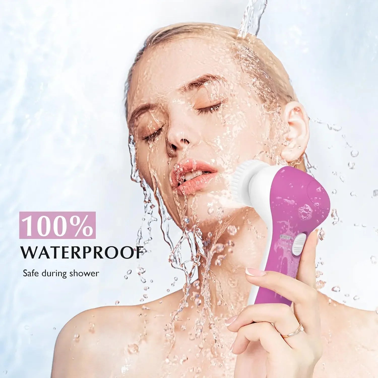 7-in-1 Electric Exfoliating Facial Cleansing Brush for Deep Cleansing and Massaging, with 7 Replaceable Brush Heads. - Velvet Haven